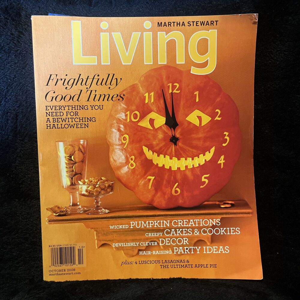Martha Stewart Living Magazine October 2008 Frightfully Good Times Pumpkin Cake